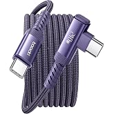 toocki USB C to USB C Cable 240W 1M, Fast Charging Type C 90 Degrees | PD3.1 Fast with Angled, 480Mbps Data, Braided for iPho