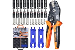 Preciva Kit Crimpadora MC4, Conectores para Paneles Solares, 2,5-6 mm² (AWG16-10), Terminales Solares/Conectores Fotovoltaicos Impermeable, 2 Llaves y Maletín Organizador