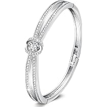 Bracelet Infini Angelady - Plaqué Argent Avec Cristaux, Cadeau Femme