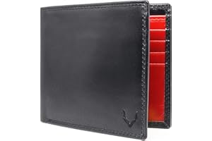 PELLE TORO Minimalistyczny smukły męski portfel, ręcznie robiony portfel z prawdziwej skóry z blokadą RFID, 10 przegródkami na karty i przegródką na banknoty, Węgiel drzewny / czerwony płomień, Jeden rozmiar, Minimalistyczny