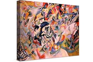 PICANOVA – Wassily Kandinsky – Composition VII 40x30cm – Cuadro Sobre Lienzo – Impresión En Lienzo Montado Sobre Marco De Madera (2cm) – Disponible En Varios Tamaños – Colección Arte Clásico