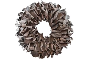 COURONNE Türkranz mit Aufhängevorrichtung, gefertigt aus Palmblättern - Deko aus Naturmaterialien als Herbstdeko im Shabby chic Design (Grey Smoke, 40cm)