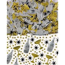 Bunt Glitzerndes Konfetti 'PROST NEUJAHR' – 14 G, Ca. 160 Stück, Metallic-Konfetti Für Silvester, Geburtstag, Partys, Tischdeko