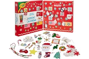 HUNTER PRICE INTERNATIONAL LIMITED Crayola Kids Advent Calendar 2025 – Christmas Countdown Toy Advent Calendar for Children, 24 Fun Festive Art & Craft Activities, Stationary for Girls, Boys, Toddler - Mess Free Colouring with Crayons