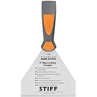 Clauss 18857 Strapazierfähiger STARRER 12.7 cm / 5 Zoll Titanium Non-Stick-Spachtel mit Gewindeende, grau orange