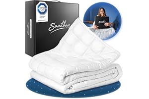 ‎SAMTHUS Samthus Gewichtsdecke 155x220cm 8kg TÜV Süd Zertifiziert - Entspannungsdecke 100% Baumwolle - Schwere Anti-Stress & Therapiedecke - Besser schlafen mit unserer schweren Bettdecke - Weighted Blanket