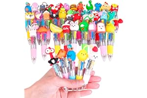 WIURGOHA 32Pcs Mini Multicolor Pens All in One 4 in 1 Cute Pens for Kids, Party Bag Fillers for Kids Classroom Fun Retractable Ballpoint Pen Gifts Party Favours School Supplies