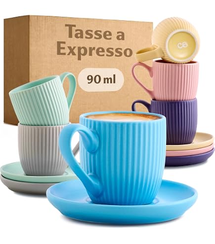 Tazze Da Caffè Cosy & Trendy Galloway – 12 Cl – Confezione Da 6 – Gres Opaco Nero – Lavabili In Lavastoviglie