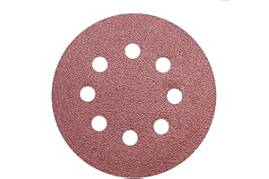 Secwell 20 Piezas Discos de Lija 180mm 8 Agujeros Redondos Papel Abrasivo Grano 40