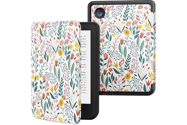 MoKo Étui pour Tolino Shine Color/Shine 5 (2024)/Shine 4 (2022) et Kobo Clara BW/Color/2E 6", Ultra Fin et léger, Fonction Veille/Réveil Automatique pour Kobo Clara 6" 2024, Fleur