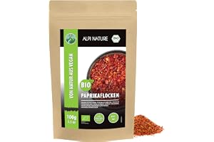 Ekologiska paprikaflingor (100 g), paprika flingor ekologisk, paprika från kontrollerad ekologisk odling, 100% naturlig, utan tillsatser, paprikaflingor ekologisk, ekologisk paprika grödad