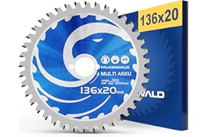 FALKENWALD® Hoja de sierra circular de 136 x 20 mm (batería, multi), con 40 dientes de metal duro, compatible con sierra circular manual de Makita DSS501Z, DSS610Z y otras máquinas