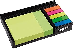 Snopake 15848 Lot de notes adhésives fluo et surligneurs pour bureau Noir 76 x 76 mm