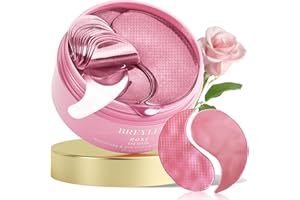 BREYLEE Rose Eye Mask– 60 Pcs, Under Eye Patches,Eye Patches For Puffy Eyes,Hydrates, Improves And Firms The Eye Area, Suitable For Both Women And Men