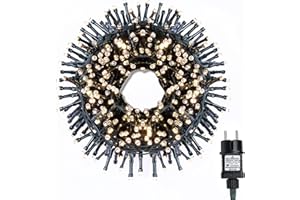 ‎GRESONIC Gresonic-Led-Cluster-Lichterkette-Strombetrieb Deko für Innen Außen Garten Weihnachtsbaum Hochzeit (500LED, Warmweiss Dauerlicht)