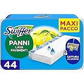Swiffer Wet Lavapavimenti, 44 Panni Umidi, Limone, Maxi Formato, Lava Pavimenti, Pulizia Igienica Profonda, Rimuove Sporco e 