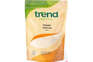 Trend Organic Semolina, 500g - A Nutrient-Rich Alternative to All-Purpose Flour, Ideal for Cooking and Baking - Certified Organic, Vegan, Non-GMO, No Additives No Preservatives, Raw