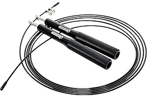 Konsoa Corda per Saltare in Acciaio per Crossfit, Boxe, Rope-Skipping e Salto Normale con Corda - Corda per Saltare Professionale con Cuscinetti a Sfera Veloce - per Uomini e Donne