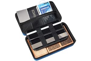 XCMAN Kit de depilación y afinación de esquí y snowboard con caja de cepillos de cera para viajes y almacenamiento (caja con herramientas de afinación)