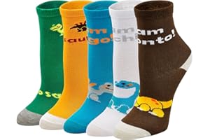 LOFIR Girls Boys Socks Kids Cotton Socks Cute Animal Cartoon Socks Dog Cat Pattern Socks Toddler Novelty Mini Crew Socks for Toddler Age 2-11, 5 Pairs
