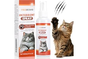 NOYAUOE Cat Repellent Spray 120ML Natural Pet Deterrent for Indoor and Outdoor Use Safe No Stain Formula to Protect Furniture Carpets Plants Garden