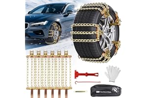GOHHME Snow Chains for Cars Versatile 6-Pack for All Vehicle Types Unbeatable Traction Easy Installation Durability Strength Wheel Chain for Car Truck SUV Snow Tyre Chains 195mm-265mm