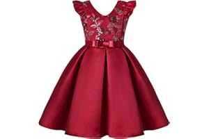 BUNNY LULU Filles Robe inclinée épaule Demoiselle d’honneur Mariage Princesse Arc des Enfants Bal d’Anniversaire soirée Spectacle Lavande