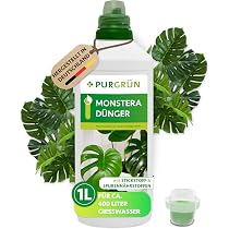 Purgrn Monstera-Dnger 1 Liter  Schnelles Wachstum dank hohem  Stickstoffgehalt  Spurennhrstoffe fr prchtige Bltter  Konzentrat fr  ca. 400 Liter Giewasser  Premium-Flssigdnger : Amazon.de: Garten