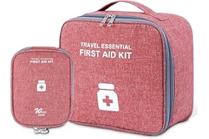 KERANEET 2 Stück Medikament Tasche Wasserdicht Reiseapotheke Tasche Abriebfest Erste Hilfe Tasche Leer Medikamententasche Gro