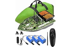 YLLLLY Futterboot, 12000mAh Batterien, 500m Fernbedienung, 1,5kg Ladetrichter, Wind- und wellenfest, mit Handtasche, Nachtangeln 888