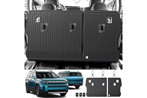 JOULARISE Backrest Mats Kick Mats for 2024 2025 2026 Hyundai Santa Fe 7 Seats Bench Seat Car Mat Accessories, All Weather TPE Protector Behind 2nd Row for Santa Fe(2nd Row Kick Mats)