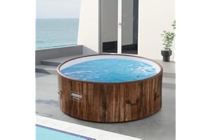 Arebos Spa Gonflable | intérieur et extérieur | ⌀ 180 cm | 7 Personnes | Drop Stitch | 130 Jets de Massage | avec Chauffage | 1120 litres | avec Couvercle | Spa & Bien-être