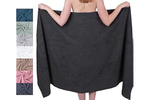 ‎BETZ Betz Badetuch XXL 100x200 cm – 1 Stück – Saunatuch & Strandtuch aus 100% Baumwolle, 360 g/m² – saugstark & weich – großes Handtuch mit Aufhänger – Serie Berlin – Farbe Graphit