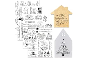 Tixlux 4 Stück Rub On Sticker, Folie Transferaufkleber 19x14cm für Glas, Handarbeiten, Dekoration, DIY-Kunsthandwerk, Geschenke Deko, Party Deko (Weihnachten)