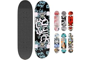 WeSkate Skateboards Pro 31 inches Complete Skateboards for Teens Beginners Girls Boys Kids Adults, 7 Layer Maple Wood Skateboard