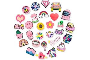 Kinearcharms 30 35pcs Cute Pink Sport Balls Shoe Charms for Clogs, Shoes Decoration Charms for Girls Boys Teens Party Favors Christmas