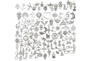 PAITOK Lot de 100 breloques rétro en alliage pour fabrication de bijoux, bracelets, colliers, boucles d'oreilles, loisirs créatifs