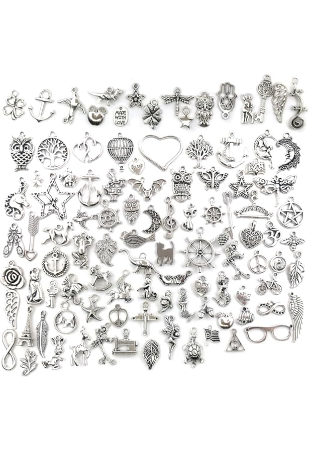 TOZBLEU 31pcs Breloques Creation Bijoux Pendentifs Assortis