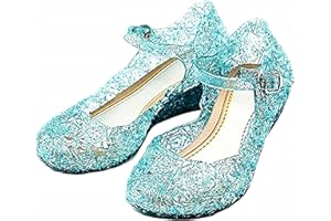 KIRALOVE - Scarpe Frozen Elsa Anna Principessa Bimba Blu Glitter Carnevale