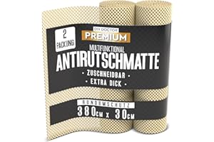 DIY Doctor Anti-Rutsch Unterlagenrollen (2er Pack) – 190 x 30cm – Rutschfestes Gummi-Material für Teppiche, Läufer & Laminatböden – Schubladeneinlage – Karamell