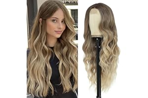 BUPPLER Cosplay Long Ombre Blonde Wig 26 Inch Middle Part Synthetic Wig Realistic Gifts Party Wigs for Women Daily Use Colorful Wigs (Ombre Blonde)