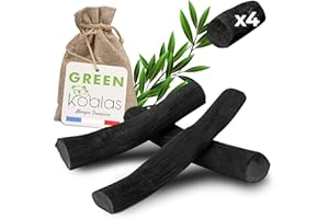 GREEN KOALAS BINCHOTAN de KISHU X4 (160 g) Charbon Actif Purificateur eau robinet Filtre naturel bio pour Carafe Bouteille Fontaine à eau Gourde