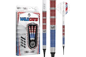 WINMAU Wildcats 18 Gram Softip Tungsten Darts Set with Flights and Stems (Shafts)