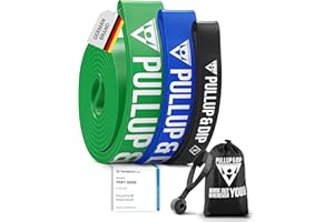 PULLUP & DIP Banda Elástica de Resistencia, Banda de Dominadas con Bolsa de Transporte, Anclaje de Puerta (para Sets) y Guía de Ejercicios - Bandas Fitness, Pull-up Bands para Calistenia, Entrenamiento