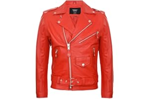 INFINITY LEATHER Męska skórzana kurtka Brando Biker Rock Motorcycle Retro Hide Biker Jacket