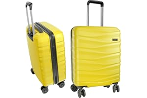 HANSEKOFFER Handgepäck Koffer Hartschale · Reisekoffer mit Rollen · Trolley · Hartschalenkoffer mit Teleskopgriff · Leicht · Rollkoffer mit Zahlenschloss · Gelb