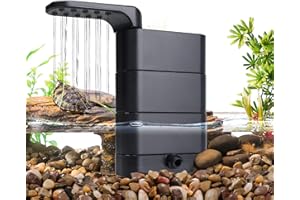 hygger Filtro Interno per Acquario 580L/H, 75L-190L, Filtrazione Biologica per Acquari Anfibi, con 2 Spugne e Palline Bio, per Tartarughe (Filtro)