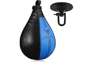 BEAST FIGHTING GEARS Speed Bag Boxing Ball Hanging Swivel, Genuine Leather Dodge Striking Mount Kit wall mounted, MMA Muay Thai Punching Fitness Workout Kicking Martial Arts Trainning