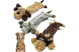 AWOOF Indestructible Squeaky Dog Toys Pack of 3 for Large Dogs and Puppies