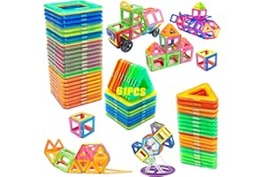 Kinyoda 61 części Magnetyczne klocki, zabawka magnetyczna dla dzieci od 2, 3, 4, 5, 6, 7, 8 lat, Wielkanoc, prezenty, dla chłopców i dziewczynek, zabawki dla dzieci